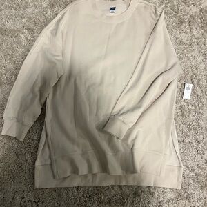 Old Navy Women's Cream Split Hem Sweatshirt